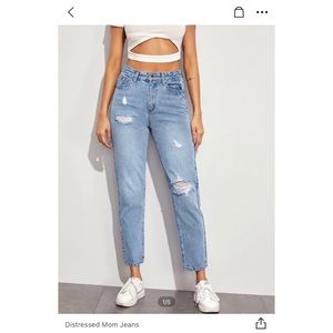 Distressed Mom Jeans